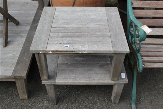 2 teak garden tables